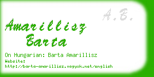 amarillisz barta business card
